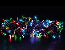 Светодиодная гирлянда "Радужные блики" , 200 RGB LED-огней, 20+1.5 м, коннектор, зеленый провод, уличная, Торг-Хаус