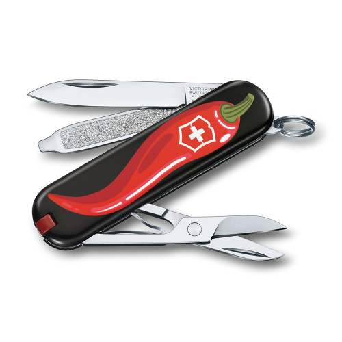 Нож-брелок Victorinox Classic LE 2019, 58 мм, 7 функций, "Chili Peppers" фото 3