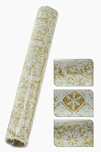 Ткань для декорирования ЗИМНИЕ УЗОРЫ золотые, 30х200 см, Koopman International