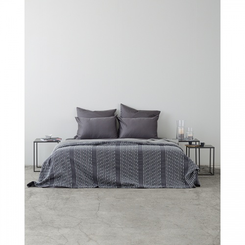 Комплект постельного белья двуспальный из сатина темно-серого цвета из коллекции wild фото 5