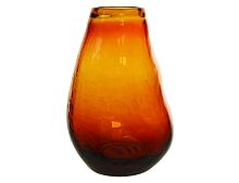 Стеклянная ваза ОРГАНИКО МАРРОНЕ, ручной работы, коричневая, 22 см, Kaemingk (Decoris)