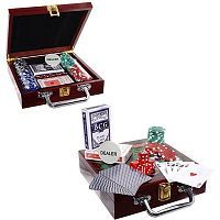 Игра настольная "Покер"в деревянном кейсе (100 фишек, карты), L21 W21 H6 см 241710