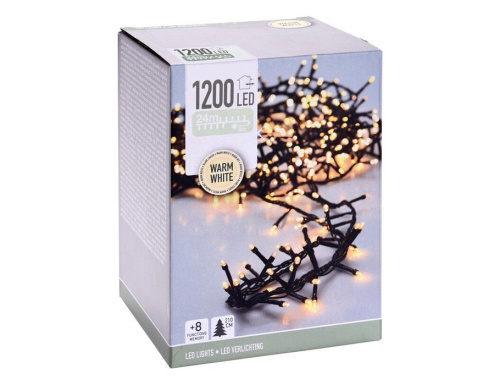Светодиодная гирлянда Koopman Snake Comfort Basic 24 м, 1200 тёплых белых LED ламп, зеленый ПВХ, контроллер, IP44, Koopman International фото 3