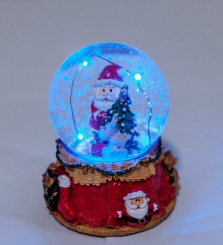PM-68 Шар со снегом муз. с подсветкой «Подарок под Ёлкой» фото 4