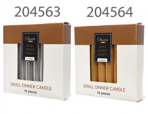 Свечи столовые "Мини", 10.5 см (упаковка 16 шт.), время горения 1.4 часа, разные модели, Kaemingk фото 3