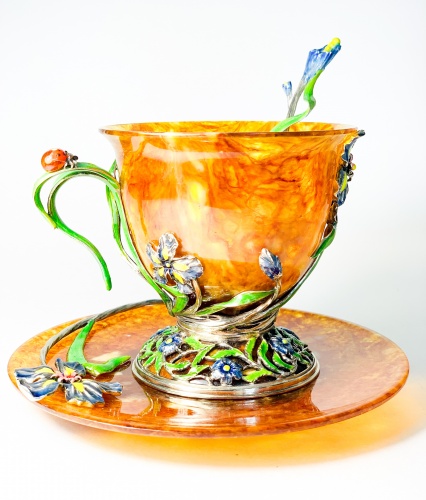 Чайная чашка  из янтаря "Ирис", 4402/L фото 7