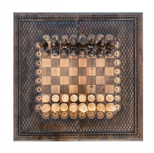 Шахматы + нарды резные 2 60, Mkhitaryan фото 2