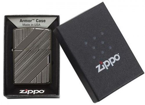 Зажигалка ZIPPO Armor™ с покрытием High Polish Black Ice®, латунь/сталь, чёрная, 36x12x56 мм, 29422 фото 5