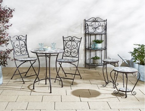 Садовая мебель с мозаикой "Сиена" (стол и 2 стула), металл, керамика, Kaemingk фото 4