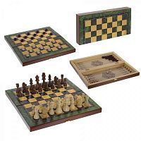 Набор игр средний 3 в 1 "Малахит" (шахматы, шашки, нарды) 40х40см 712967