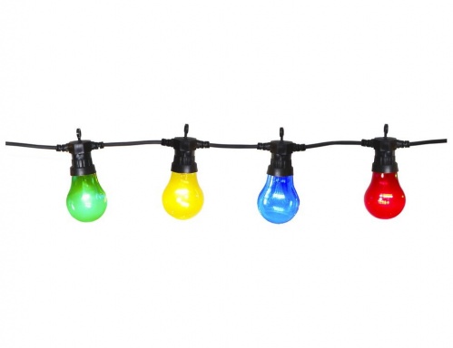 Электрогирлянда CIRCUS, 10 цветных ламп, 50 тёплых белых LED-огней, 4.5+5 м, уличная, STAR trading фото 3