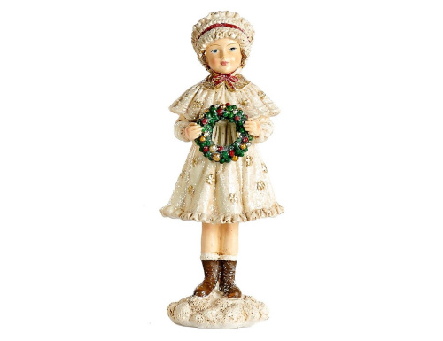 Декоративная фигура МАЛЫШКА ХЕЛЛИ С ВЕНКОМ, полистоун, 17 см, Goodwill