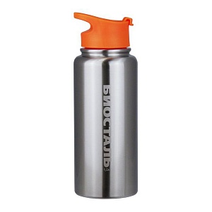 Термос Biostal Спорт (1 литр), стальной/оранжевый