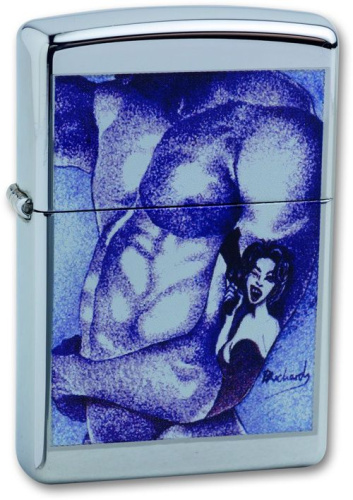 Зажигалка Zippo Classic с покрытием High Polish Chrome, латунь/сталь, серебристая, 36x12x56 мм, 250 Body Tattoo