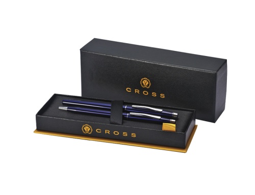 Набор подарочный Cross Classic Century - Translucent Blue Lacquer, шариковая ручка + карандаш фото 2