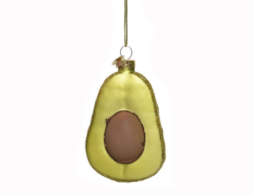 Ёлочная игрушка АВОКАДО, стекло, 10 см, Kaemingk
