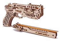 Сборная модель из дерева Wood Trick Кибер Пистолет с мишенями