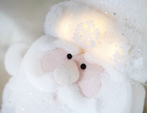 Светящаяся елочная игрушка "Белый санта" с теплыми белыми LED огнями, 31 см, Kaemingk фото 3