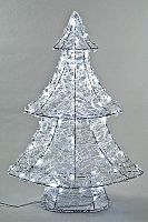 Декоративная светящаяся елка "Ажурная", акриловые нити, 80 холодных белых LED-огней, 60 см+5 м, уличная, Kaemingk