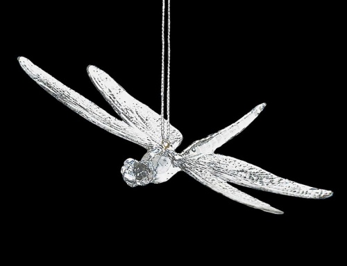 Ёлочное украшение "Стрекоза", акрил, серебристая, 15.2 см, Crystal deco фото 2