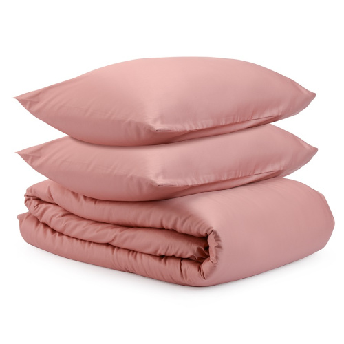Комплект постельного белья из сатина темно-розового цвета из коллекции essential