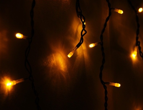Электрогирлянда "Световая бахрома", 240 желтых LED ламп, 4,9x0,5м, коннектор, уличная фото 2