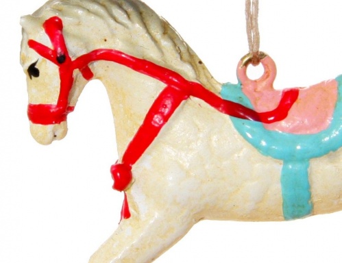 Ёлочная игрушка "Лошадка-качалка", полистоун, 7 см, SHISHI фото 2