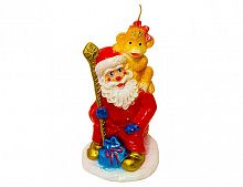 Фигурная свеча "Дед мороз с обезьянкой", 9.5х16.5 см, Омский Свечной