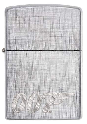 Зажигалка ZIPPO James Bond с покрытием Brushed Chrome, латунь/сталь, серебристая, матовая, 36x12x56, 29562 фото 2