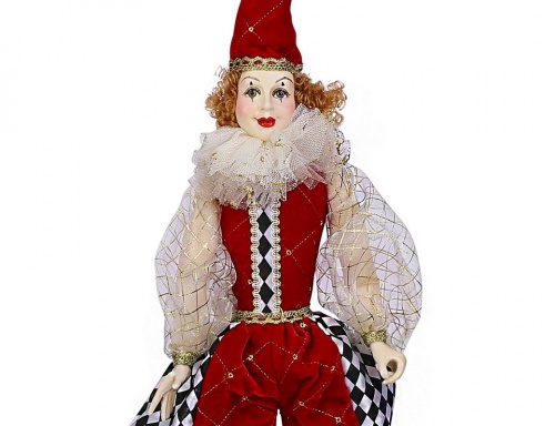Интерьерная кукла "Добрый клоун", велюр, тюль, 48х18х5 см, Edelman, Noel (Katherine's style) фото 2