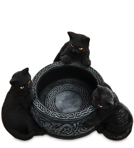 WS-1161 Статуэтка-подсвечник «Три черных кота» фото 5