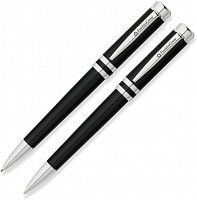 Набор подарочный FranklinCovey Freemont - Black Chrome, шариковая ручка + карандаш, M