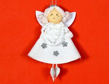 Ёлочная игрушка "Ангелочек лолли", текстиль, 19 см, Due Esse Christmas