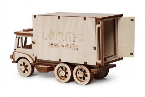 Конструктор 3D деревянный подвижный Lemmo Фургон "ЧИП" фото 2