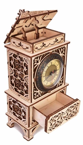 Механическая сборная модель Wood Trick Классические часы фото 10