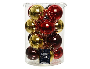 Набор стеклянных шаров Коллекция "Твист", глянцевые, 80 мм, 16 шт, Kaemingk