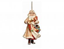 Ёлочное украшение "Санта несёт носок с подарками", полистоун, 11 см, Goodwill