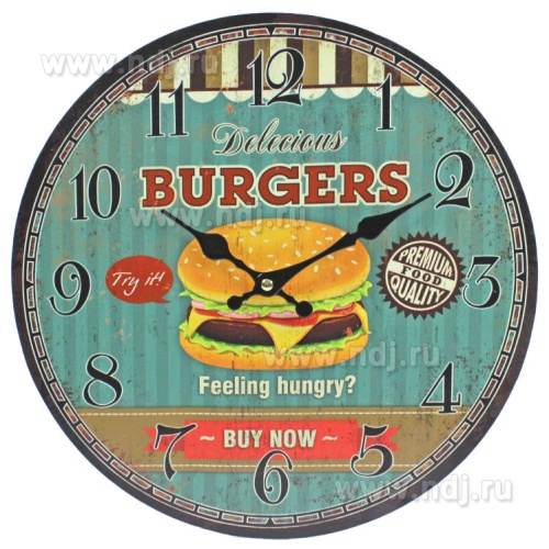 Часы "Delecious Burgers" 34*5*34 см