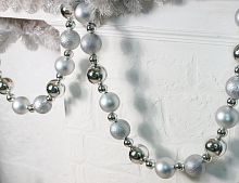 Бусы на ёлку НОВОГОДНЕЕ ОЖЕРЕЛЬЕ, пластик, серебряный, 3-6 см, 210 см, Winter Deco