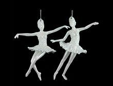 Ёлочное украшение "Балерина", акрил, бело-радужная с серебром, 12 см, разные модели, Forest Market