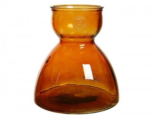 Декоративная стеклянная ваза "Каштановый мёд", прозрачно-коричневая, 23 см, Kaemingk фото 2
