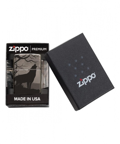 Зажигалка Zippo Classic, покрытие Black Ice®, латунь/сталь, чёрная, глянцевая фото 6