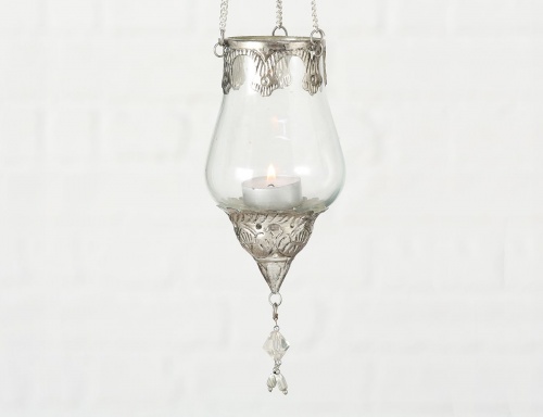 Набор подвесных подсвечников под чайные свечи "Шармила", стекло, алюминий, серебряные, 3 шт., 23 см, Boltze фото 2