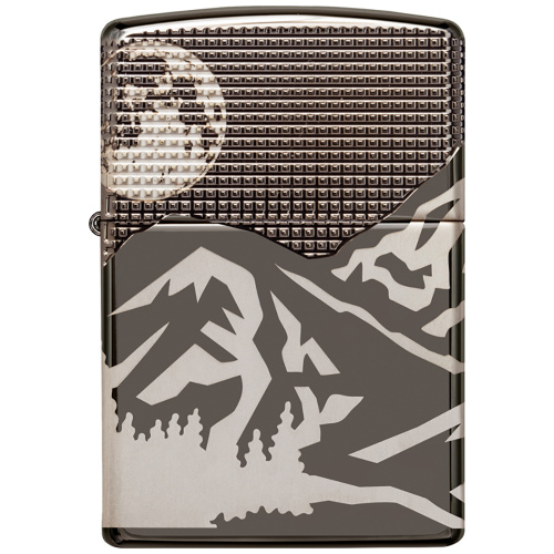 Зажигалка Zippo Armor с покрытием High Polish Black Ice, чёрная, 38x13x57 мм фото 2