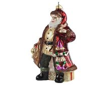 Ёлочная игрушка САНТА КУКЛОВОД с петрушкой, стекло, 19 см, Winter Deco