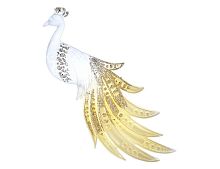 Ёлочная игрушка ГРАЦИОЗНЫЙ ПАВЛИН, пластик, прозрачный, 17 см, Kurts Adler