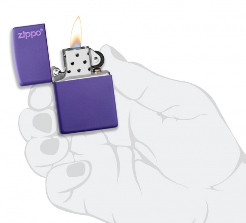 Зажигалка Zippo Purple Matte Logo фото 3