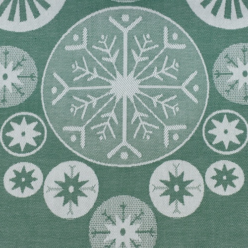 Дорожка из хлопка зеленого цвета с рисунком Ледяные узоры из коллекции new year essential, 53х150см фото 7
