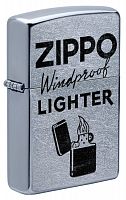 Зажигалка Zippo Windproof, покрытие Street Chrome™, латунь/сталь, серебристая, 38x13x57 мм