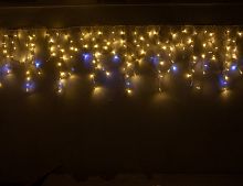 Светодиодная бахрома Legoled 3.1*0.5 м, 120 теплых белых LED ламп, холодное белое мерцание, белый КАУЧУК, соединяемая, IP54, Laitcom